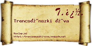 Trencsánszki Éva névjegykártya