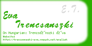 eva trencsanszki business card